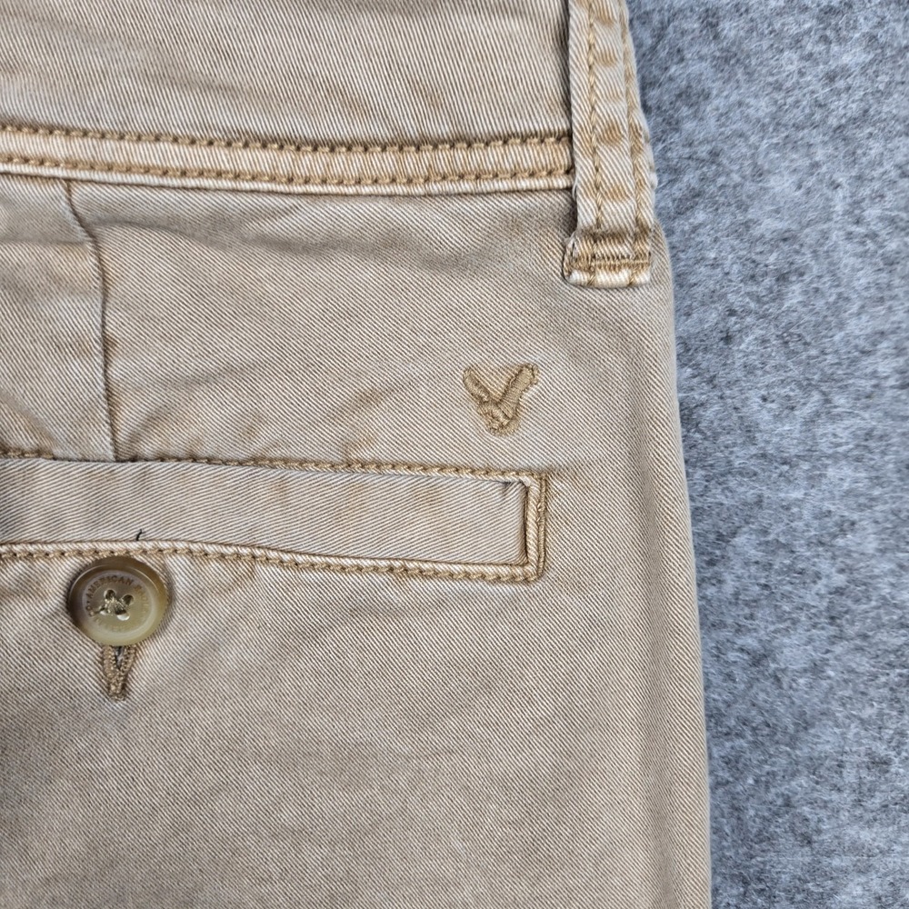 American Eagle Kick Boot Khaki Pants Tan Stretch Chino Women's Size 10 Regular - Picture 10 of 10